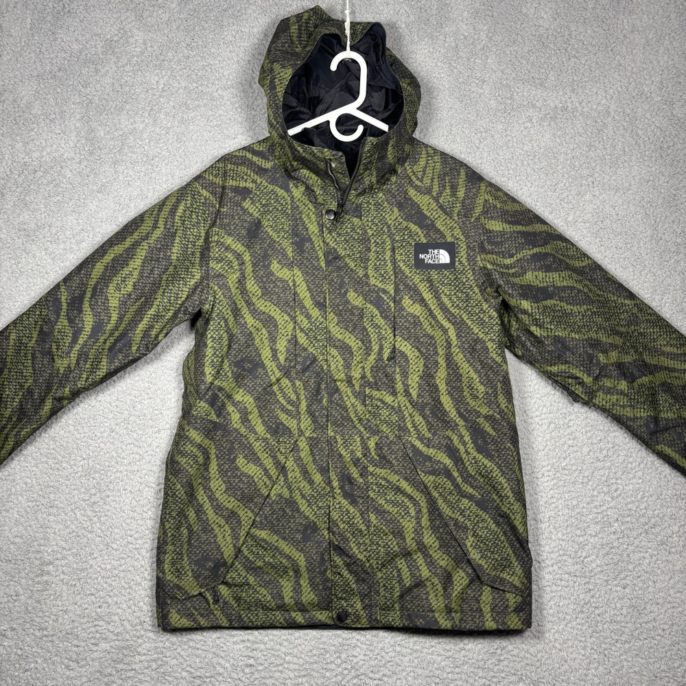 The North Face Mens Green Snakeskin Print Hooded Shell Jacket Size M 1843